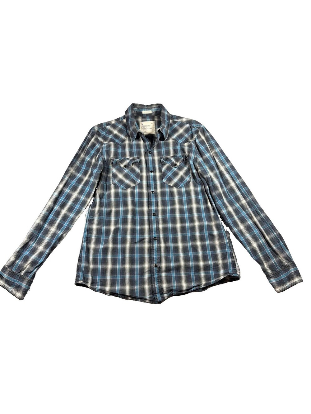 American Eagle Outfitters Mens Vintage Fit Western Pearl Snap Shirt Large 0154